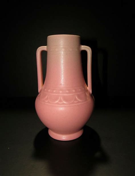 Rookwood Pottery 1928 Mat Rose Pink 2 Handle Arts And Crafts Urn Vase 2674