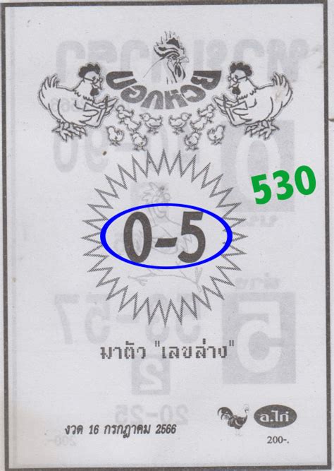 Thai Lotto Up Two Digit Touch Paper Coming Draw Thai