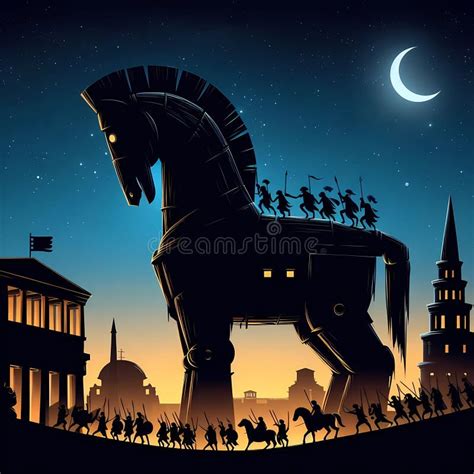 greek mythology trojan horse stock illustration illustration  greek