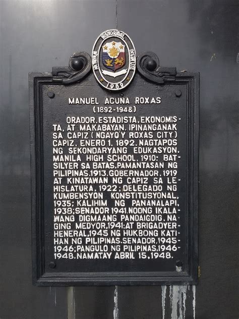 Manuel Acuña Roxas – Roxas Boulevard | Registry