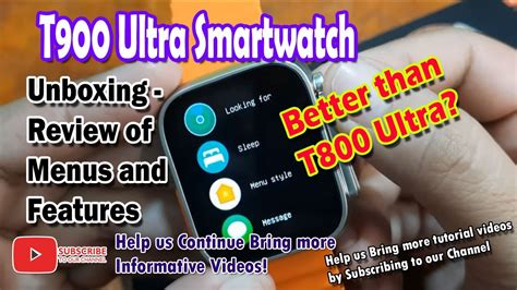 T900 Ultra Smartwatch Unboxing Review Of Menus And Features YouTube