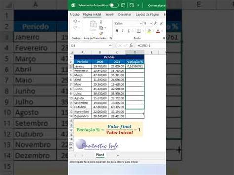 Como Calcular Variação Percentual no Excel YouTube