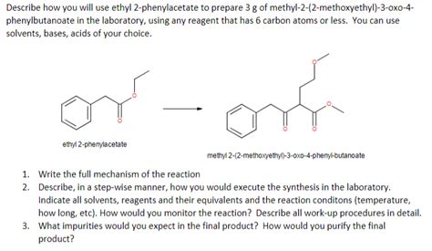 solved describe     ethyl  phenylacetate  cheggcom