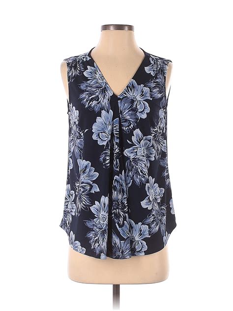 Roz Ali Floral Blue Sleeveless Blouse Size S 83 Off ThredUP