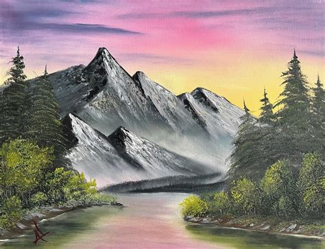 Original Oil Painting Dark Mountain 16 X 20 Stretched - Etsy