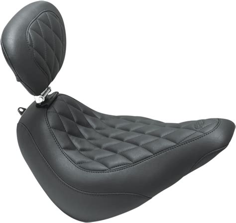 Mustang Wide Tripper Diamond Stitched Solo Seat With Driver Backrest