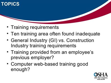 Osha Training Requirements