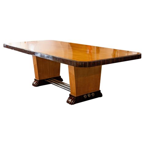 Art Deco Dining Table 1930 In Walnut Root French 12 Or 24 People Im