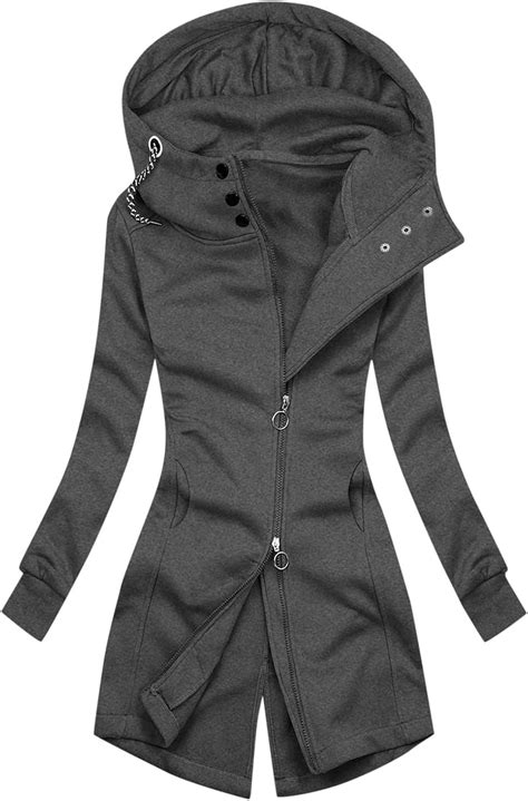 Gfpgndfhg Long Hoody Damen Long Sweatjacke Damen Mit Kapuze Gr N