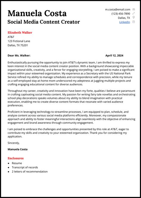 Social Media Manager Cover Letter Examples For