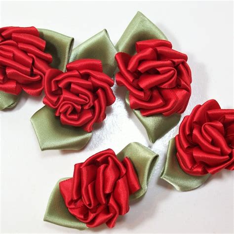 Red Rose Applique Etsy