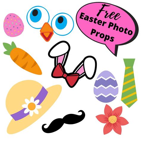 Free Easter Photo Props - Fun Sensory Play