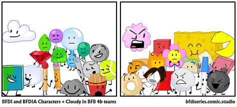 Bfdi And Bfdia Characters Cloudy In Bfb 4b Teams Comic Studio