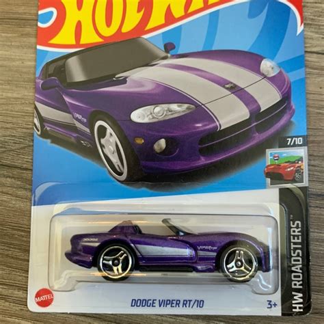 Mattel Toys Dodge Viper Rt Hot Wheels Hw Roadsters Purple Car New