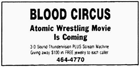 Temple Of Schlock Movie Ad Of The Week Blood Circus 1987