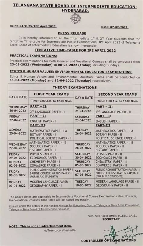 Telangana Inter Exams 2024 Date Ardys Micaela