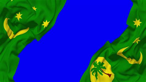 Territory Of Cocos Islands Keeling Islands Flag Waving On Sides