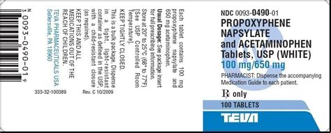 Propoxyphene And Acetaminophen Tablets Fda Prescribing Information