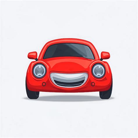 Premium Vector Red Car Emoticon Funny Car Face Character Smiles Icons