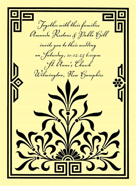 Vintage Art Deco Border Invitation Template