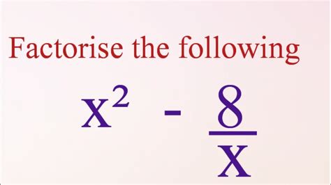 Factorise X² 8x Icse Class 9 Maths Factorisation Of Cubic