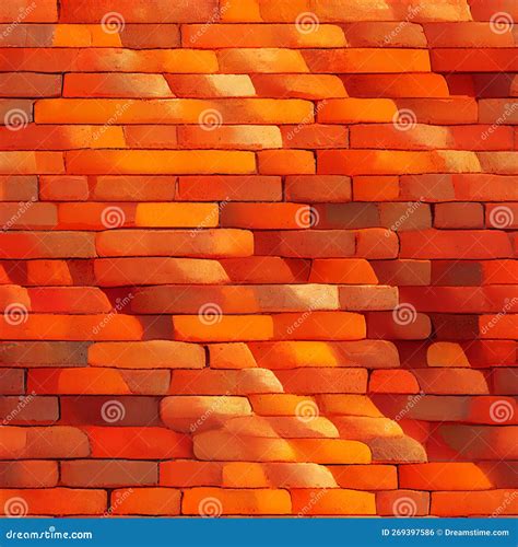 Orange Brick Wall Seamless Pattern Illustration Generative Ai Stock Illustration Illustration