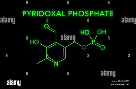 Pyridoxal Phosphate Or Vitamin B Molecular Structure Symbol Neon