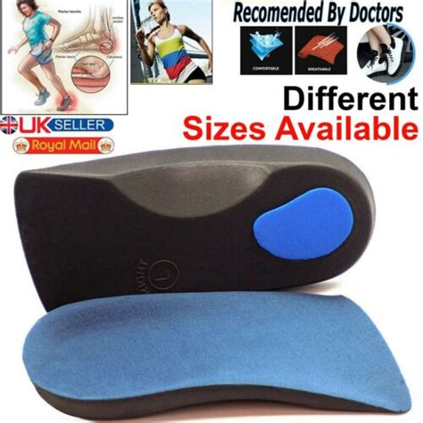 Orthotic Insoles For Arch Support Plantar Fasciitis Flat Feet Back And Heel Pain Ebay