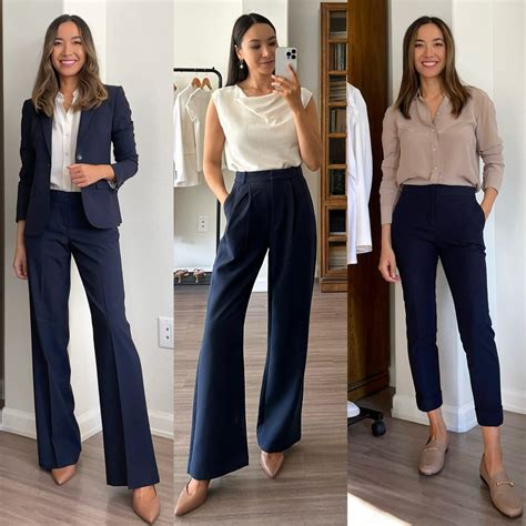 6 Office Outfits Styling Navy LIFE WITH JAZZ Blue Trousers Outfit