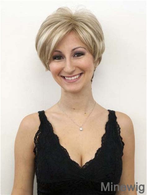 Blonde Lace Front Mono Wigs Wavy Style Short Length Bob Human Hair