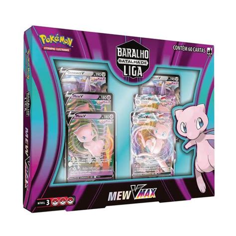 Pokemon Box Baralho Batalha De Liga Mew Vmax 60 Cartas Copag Deck De