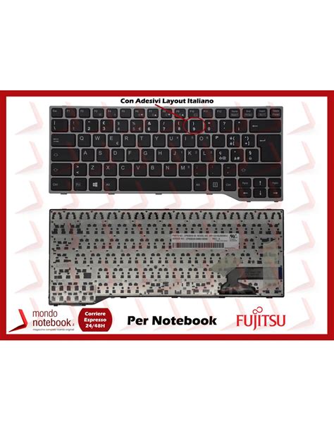 Tastiera Notebook Fujitsu Lifebook E E E Nera Con Adesivi