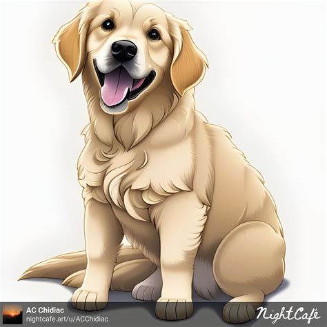 Golden Retriever Puppy Cartoon Drawing Ai Generated Art Artofit