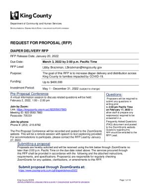 Fillable Online Aqua Kingcounty Gov Mkcc MembersREQUEST FOR PROPOSAL