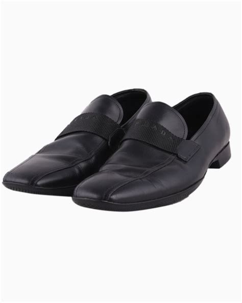 Sapato Mocassim Original Prada Couro Escovado Preto Masculino