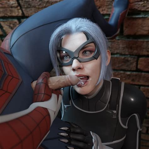 Rule 34 1boy 1girls 3d 3d Artwork Black Cat Marvel Blender Blue Eyes Clothed Sex Cum Cum