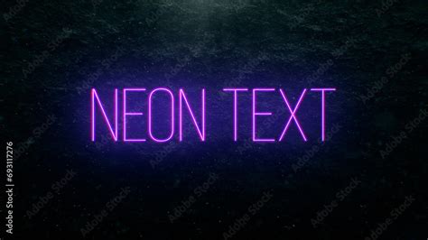 Neon Text Effect Appearing on Stone Wall Background Stock Template ...