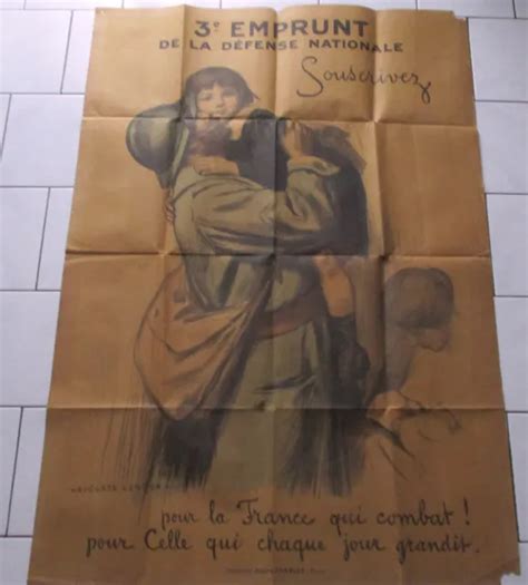 AFFICHE ANCIENNE GUERRE ww1 Auguste Leroux Emprunt de la défense