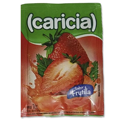 Refresco En Polvo Sabor A Frutilla Caricia 25 G 0 88 Oz