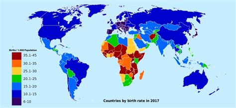 Carte du monde avec l IDH et le taux de natalité page 7