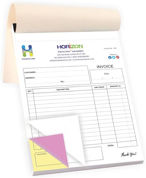 Custom Printed A4 Triplicate Invoice Book NCR Pad Quote Book 50