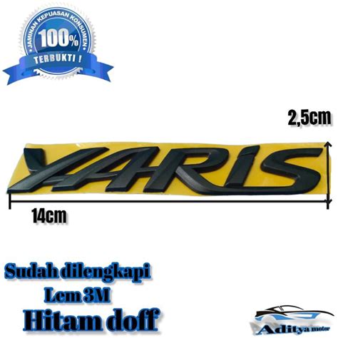 Jual Emblem Yaris Hitam Doff Tulisan Emblem Yaris Hitam Doff Original