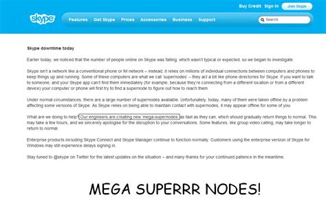 Skype Outage Update Mega Super Nodes Being Created By Engineers As We Speak R Funny