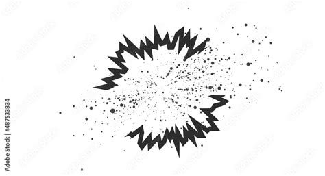 Cartoon Explosion With Flying Particles Effect Radial Explosion