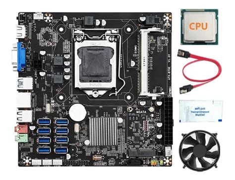 Placa Madre B75e Para Minería Btc De 8 Cartas cpu grasa Térm Cuotas