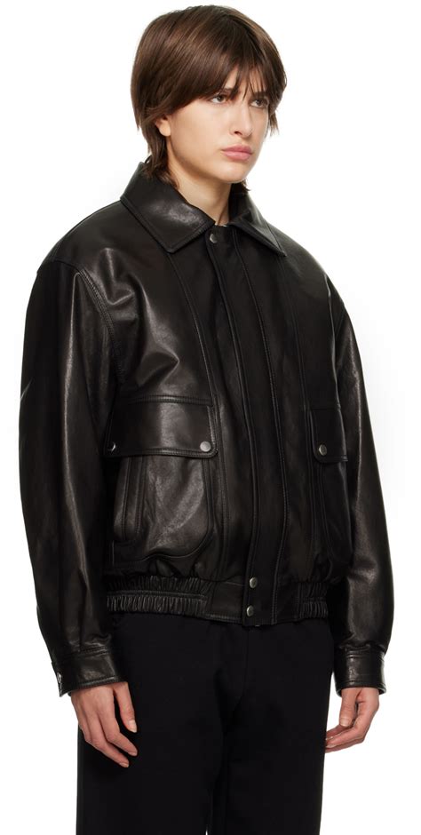 Dunst Black Oversized Leather Jacket