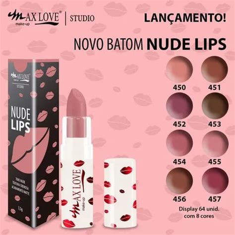 Batom Bastao Matte Lips Nude Max Love 450 A 457 Shopee Brasil