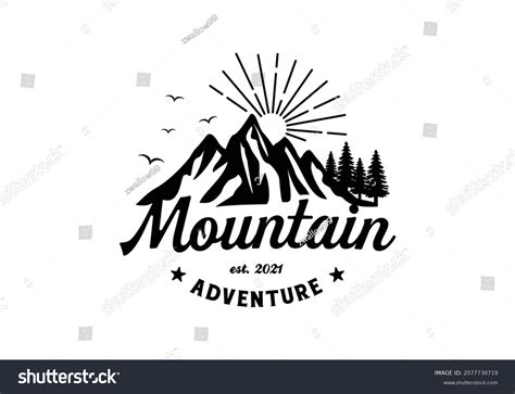 Mountain Adventure Logo Design Template Illustration Stock Vector