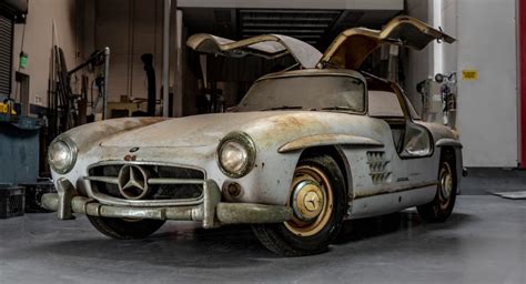 Mercedes 300sl Gullwing Barn Find” Waits To Be Painted For Over 50