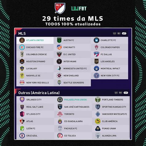 Atualização MLS para o PES 2021 do PS4 Option File LBJ Fut